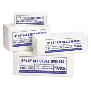Ace 100% Cotton Gauze Sponge Gauze 3x3" 12 Ply Non-Sterile Square Woven LF