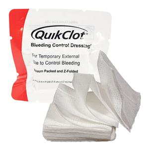 QuikClot Hemostatic Bleeding Control Dressing 3"x4yd