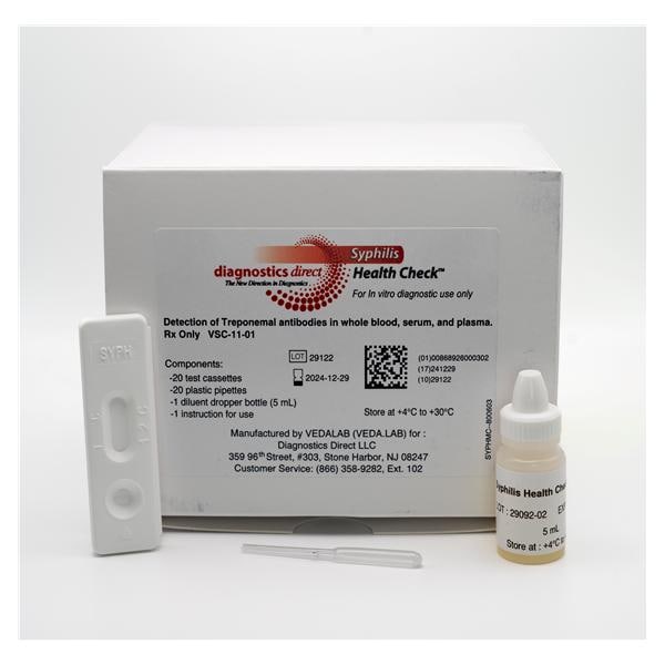 Diagnostics Direct Syphilis Test Kit CLIA Waived 20/Ca