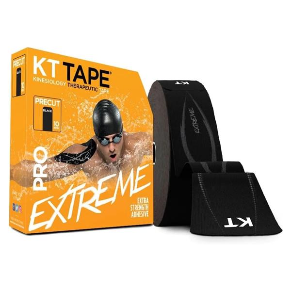 KT Pro Extreme Kinesiology Tape Synthetic Fibers 10" Black 150/Bx