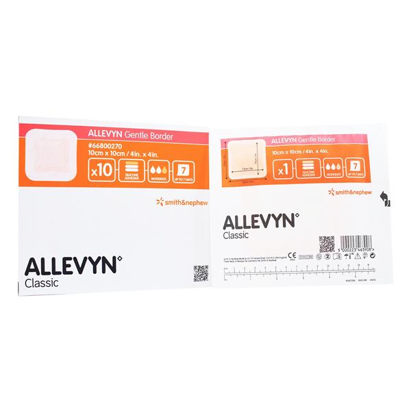 Allevyn Foam Gentle Border Dressing 4x4" Triple Layer Square Absorbent