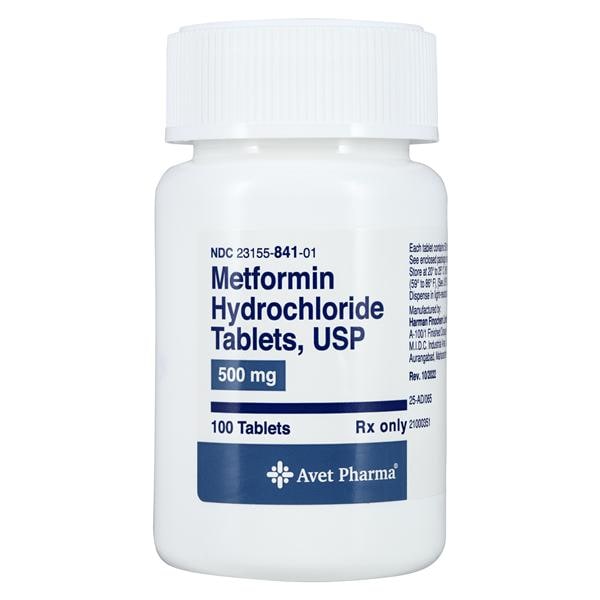 Metformin HCl Tablets 500mg Bottle 100/Bt