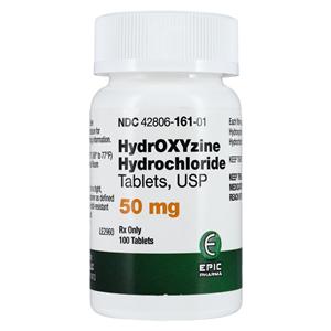 Hydroxyzine HCl Tablets 50mg Bottle 100/Bottle 100/Bt