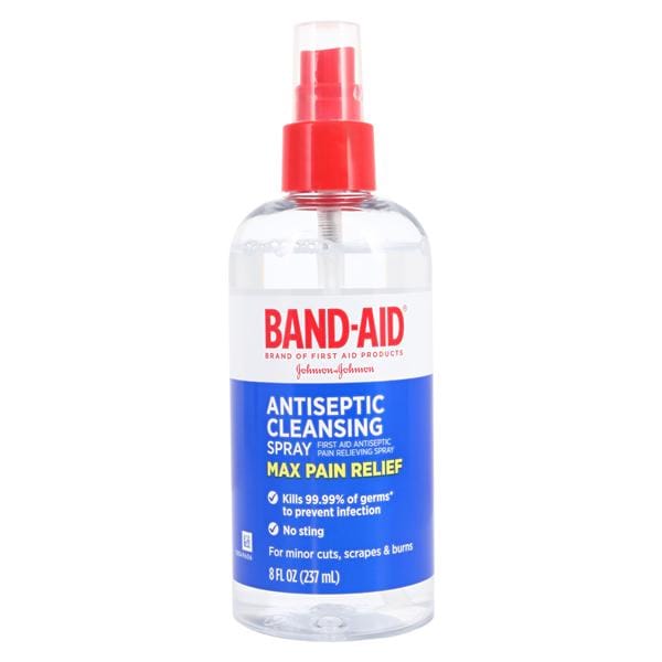 Band-Aid Max Pain Relief Antiseptic/Cleanser Spray 8oz Bottle Ea, 24 EA/CA