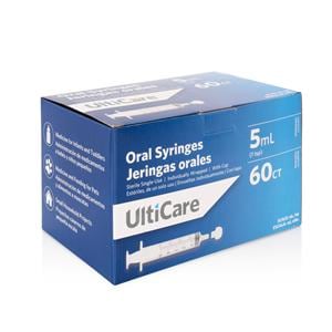 UltiCare Oral Medication Syringe Polypropylene Plastic Clear, 18 BX/CA