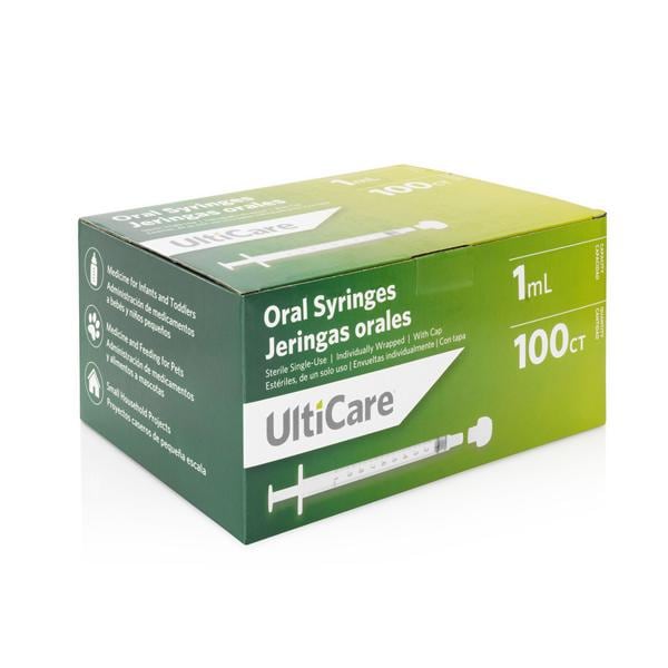 UltiCare Oral Medication Syringe Polypropylene Plastic Clear, 18 BX/CA