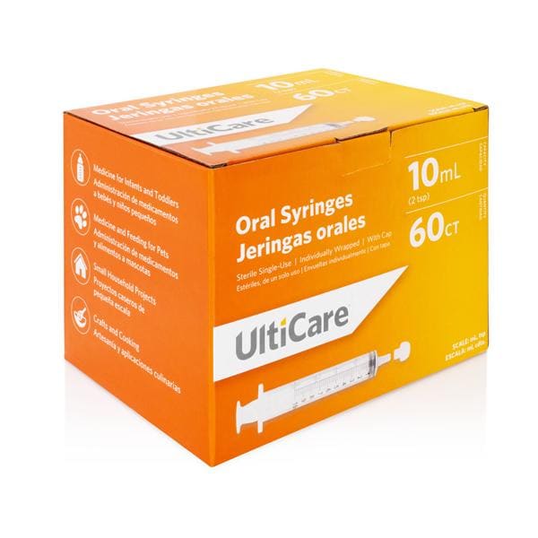 UltiCare Oral Medication Syringe Polypropylene Plastic Clear, 180 BX/CA