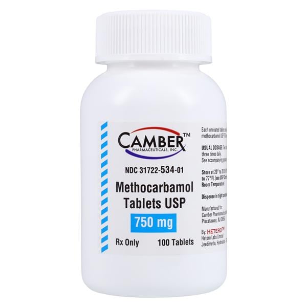 Methocarbamol Tablets 750mg Bottle 100/Bottle 100/Bt