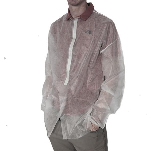 Barrier Jacket Not Rated 100% Polypropylene Small White 5/bg