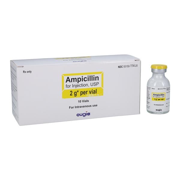 Ampicillin Injection 2gm/vl SDV 20mL 10/Pk