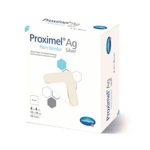 Proximel Ag Silicone Foam Non-Border Dressing 4x4" Sterile Square Adhs Wt/Tn