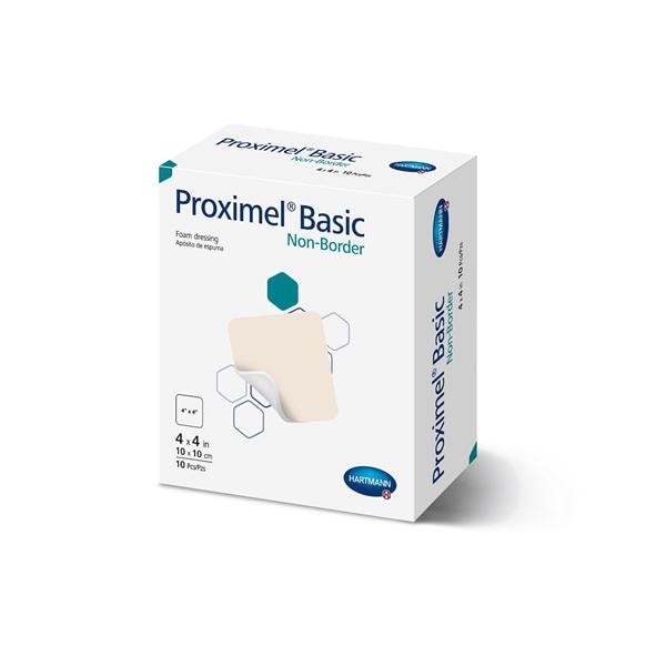 Proximel Basic Foam Non-Border Dressing 4x4" Sterile Square Non-Adhesive Wht/Tn