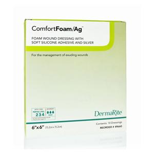 ComfortFoam/Ag Foam Non-Border Dressing 6x6" Strl Sq Slcn Adh Slf Adh Wt/Tn LF