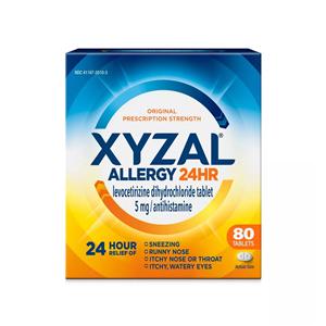 Xyzal 24hr Allergy Relief 5mg Bottle 80/Bt, 24 BT/CA