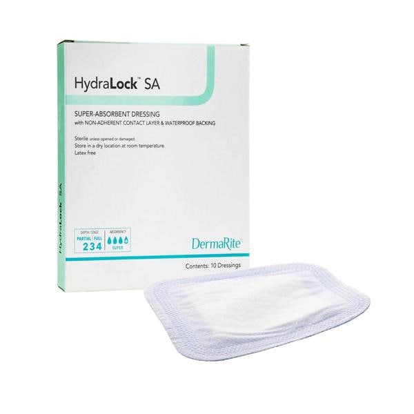 HydraLock SA Polymer Superabsorbent Dressing 3x3" Sterile Square Adhesive NAdhr