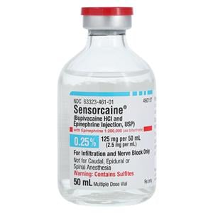 Sensorcaine w/Epinephrine Injection 0.25% 1:200,000 MDV 50mL 25/Pk