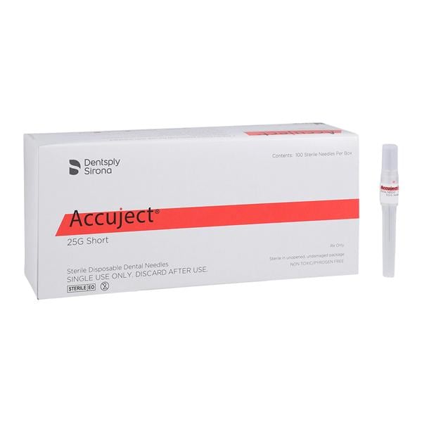 Accuject Needle Plastic Hub 25 Gauge Short Orange 100/Bx