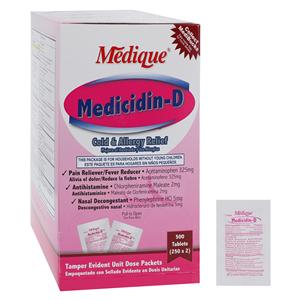 Medicidin-D Allergy Tablets 325/2/5mg Unit Dose 250x2/Bx