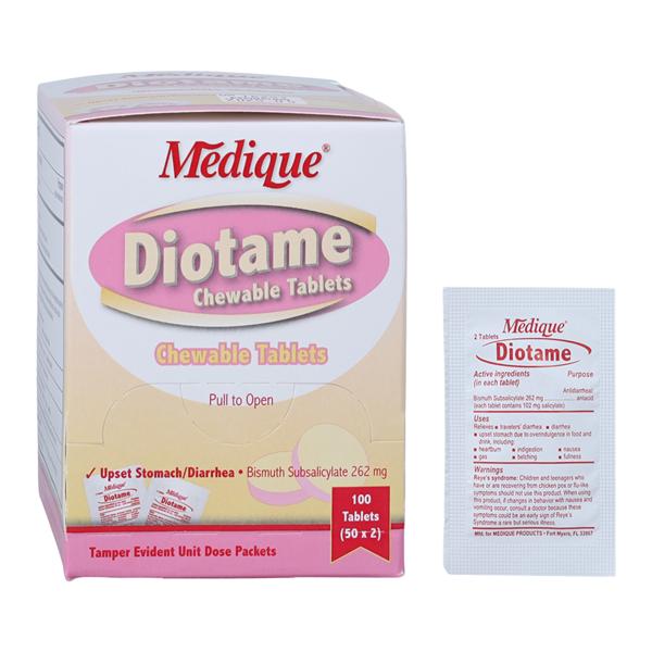 Diotame Antacid/Antidiarrhea Tablets 262mg 50X2/Bx, 24 BX/CA