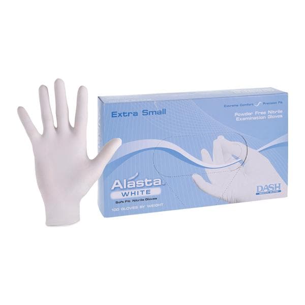 Alasta White Nitrile Exam Gloves X-Small White Non-Sterile