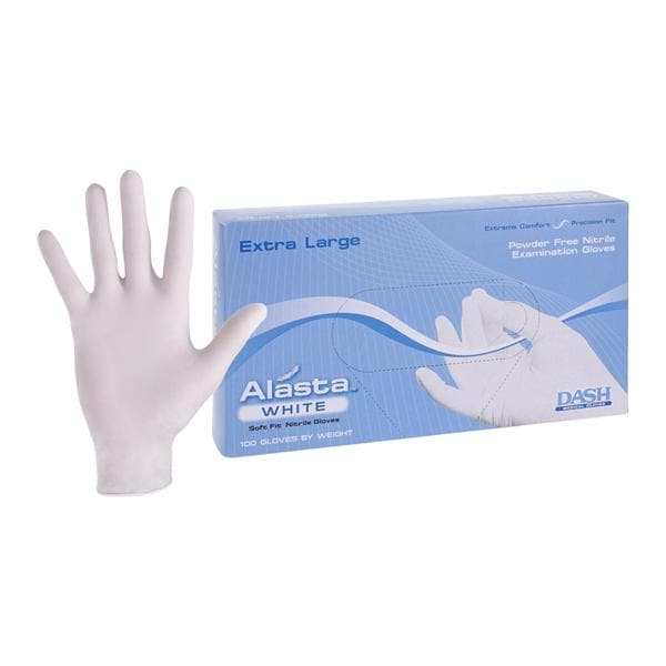 Alasta White Nitrile Exam Gloves X-Large White Non-Sterile