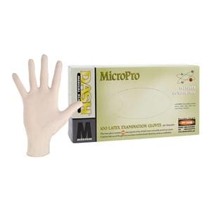 Micropro Latex Exam Gloves Medium Natural Non-Sterile