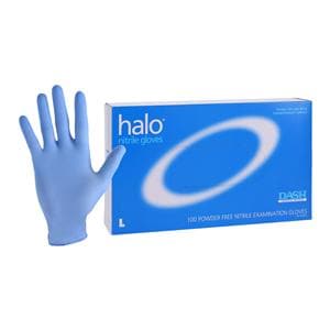Halo Nitrile Exam Gloves Large Dark Blue Non-Sterile, 10 BX/CA