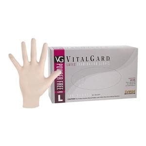 VitalGard Latex Exam Gloves Large Natural Non-Sterile