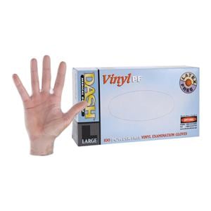Dash Vinyl Vinyl Exam Gloves Large Clear Non-Sterile