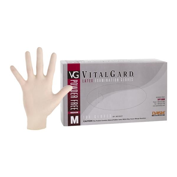 VitalGard Latex Exam Gloves Medium Natural Non-Sterile