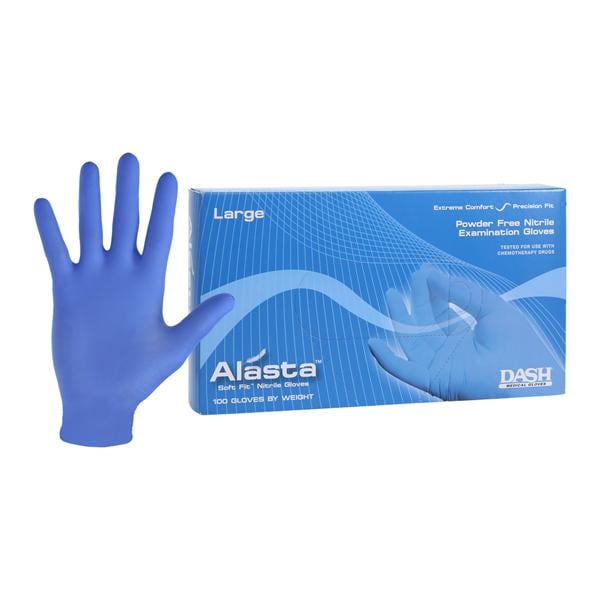 Alasta Soft Fit Nitrile Exam Gloves Large Blue Non-Sterile