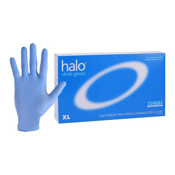 Halo Nitrile Exam Gloves X-Large Dark Blue Non-Sterile, 10 BX/CA