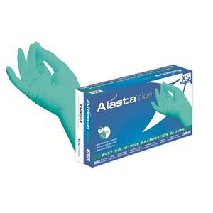 Alasta Aloe Nitrile Exam Gloves X-Small Green Non-Sterile