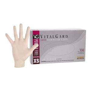 VitalGard Latex Exam Gloves X-Small Natural Non-Sterile