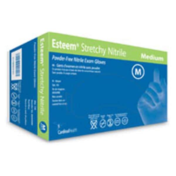 Esteem Stretchy III Nitrile Exam Gloves Medium Teal Blue Non-Sterile