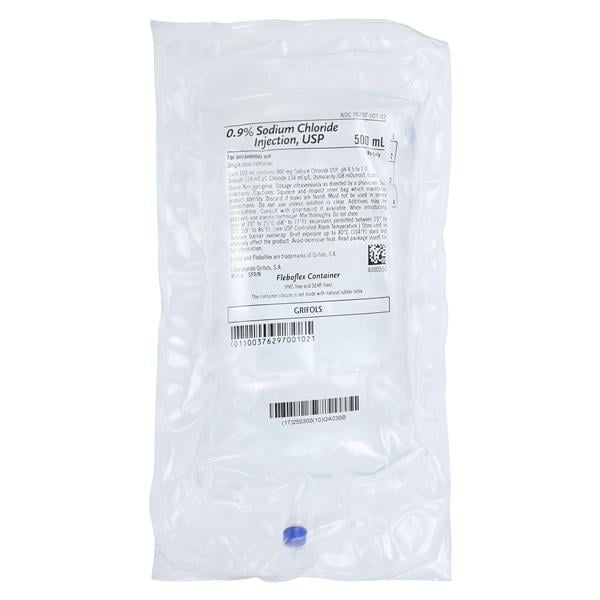 IV Injection Solution Sodium Chloride 0.9% 500mL Viaflo 20/Ca