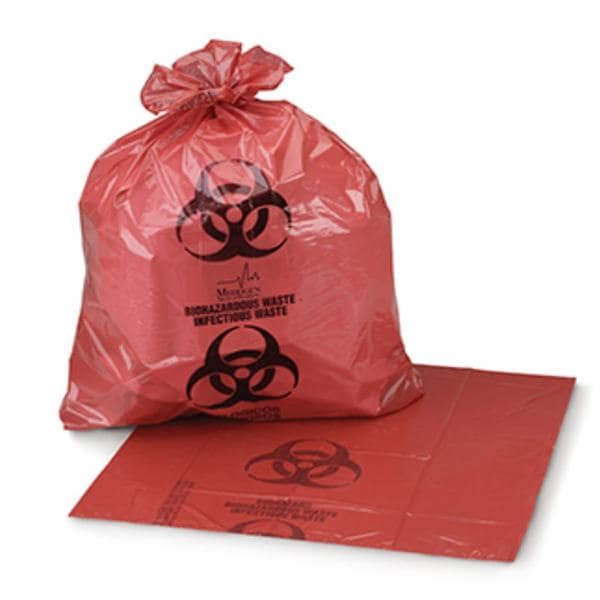 Biohazard Bag 1-1/2mil 38x45" Red/Black Star Seal Plastic 200/Ca
