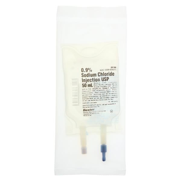 IV Injection Solution Sodium Chloride 0.9% 50mL Viaflex Plastic Container Ea