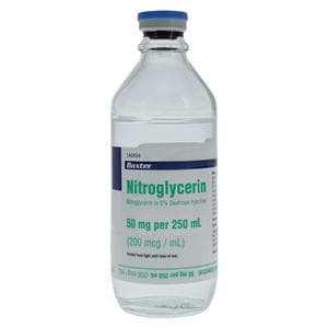 Nitroglycerin in 5% Dextrose Injection 50mg/Bag 200mcg/mL Bottle 250mL 12/CA