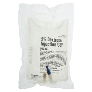 Viaflex IV Injection Solution Dextrose 5%/Water 500mL Plastic Container Ea