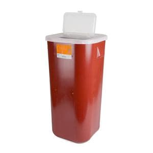 Sharps Container 16gal Red/Black 13-1/2x25-1/2x13-3/4" Horizontal Drop Plypro Ea