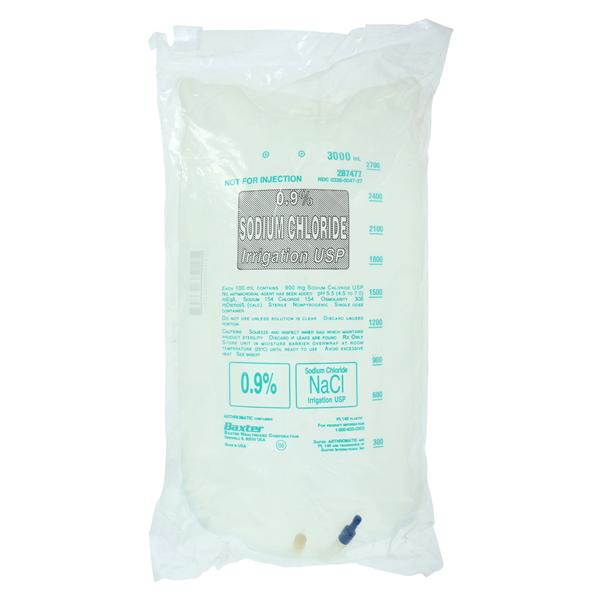 Irrigation Solution Sodium Chloride 0.9% 3000mL Plstc Cntnr 4/Ca