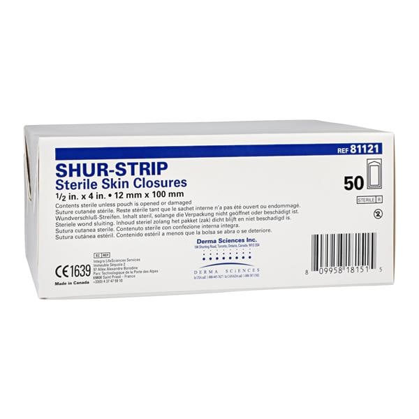 Shur-Strip Wound Closure Strip Non-Woven Polyamide 1/2x4" White 50/Bx, 4 BX/CA