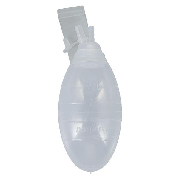 Jackson-Pratt Plastic Drain Reservoir 100mL Evacuator Bulb Clear