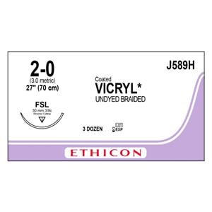 Vicryl Suture 2-0 27" Polyglactin 910 Braid FSL Violet 36/Bx