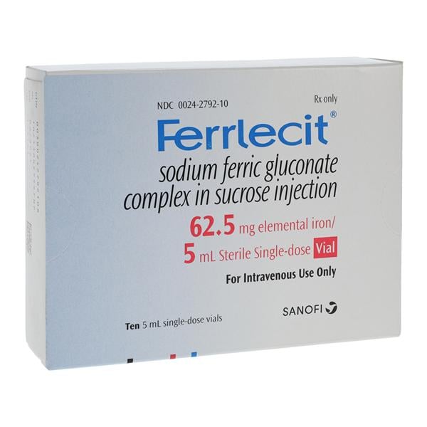 Ferrlecit Injection 62.5mg SDV 5mL 10/Pk