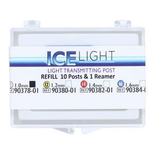 ICE Light Fiber Posts Refill 1 mm White Parallel Sided & Tapered End Ea