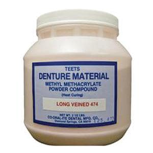 Teets Denture Resin Heat Cure Clear Long Veined 2.5Lb