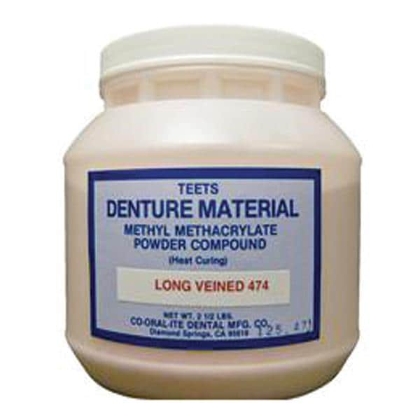 Teets Denture Resin Heat Cure Clear Long Veined 2.5Lb