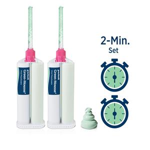 Green-Mousse Scannable Bite Registration 2 Minute Set Splt Crtrdg Pkg 2/Pk